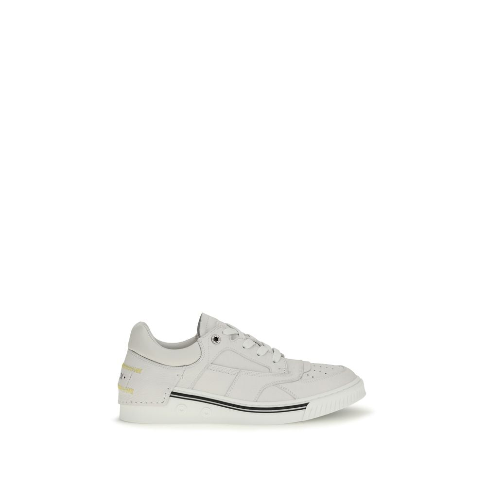 Fendi White Calf Leather Bos Taurus Low Top Sneakers