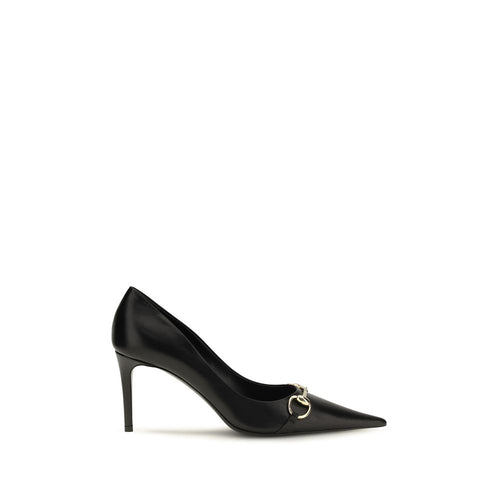Gucci Black Calf Leather Bos Taurus High Heel Pumps