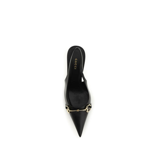 Gucci Black Calf Leather Bos Taurus High Heel Pumps