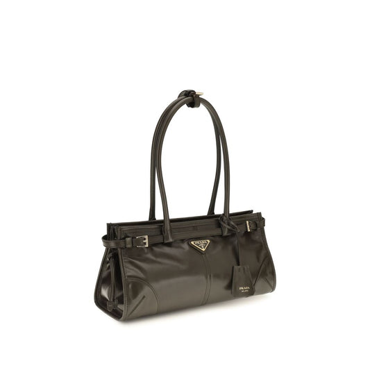 Prada Black Calf Leather Bos Taurus Shoulder Bag