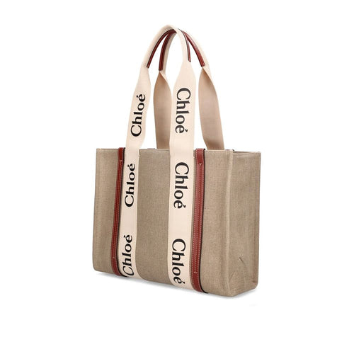 Chloé Beige Linen Tote Bag