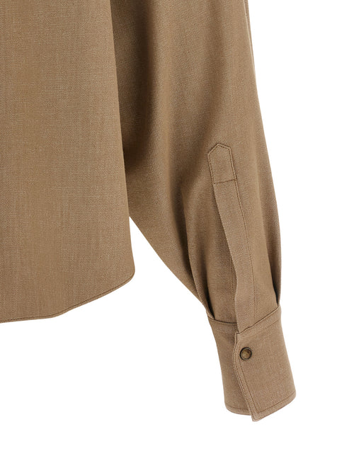 Brunello Cucinelli Beige Cotton Blouse