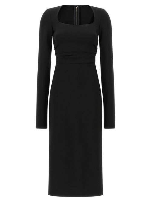 Dolce & Gabbana Black Viscose Midi Dress