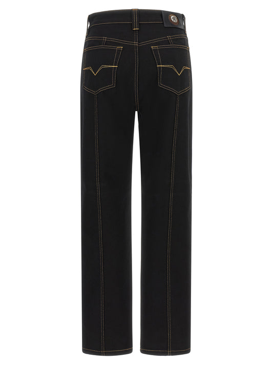 Versace Black Cotton High-Waisted Jean