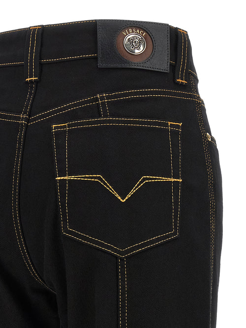 Versace Black Cotton High-Waisted Jean