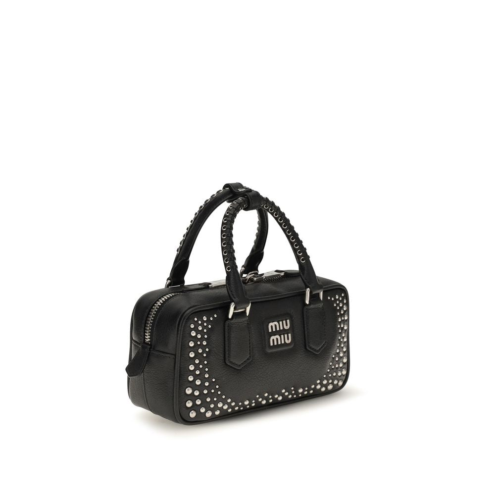 Miu Miu Black Calf Leather Bos Taurus Shoulder Bag