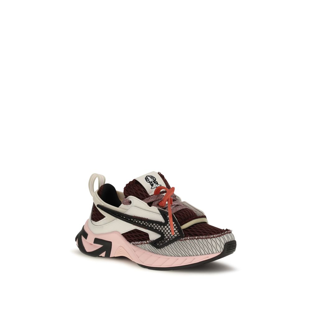 Off-White Multicolor Polyester Athletic Sneakers