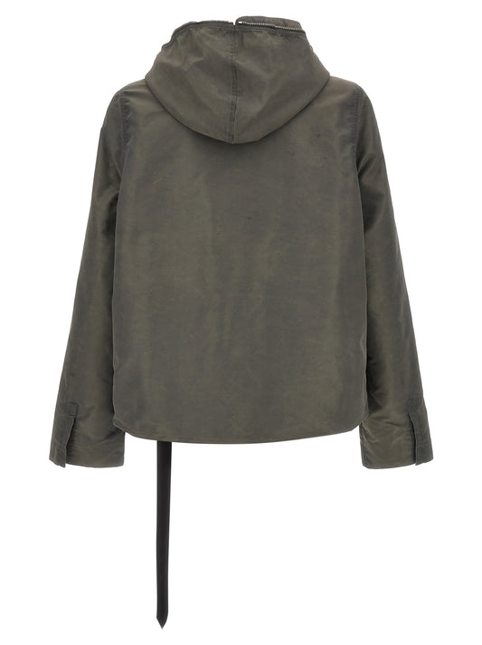 DRKSHDW Gray Nylon Full-Length Jacket