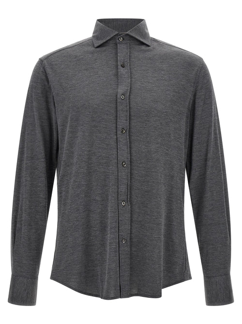 Brunello Cucinelli Gray Silk Blouse