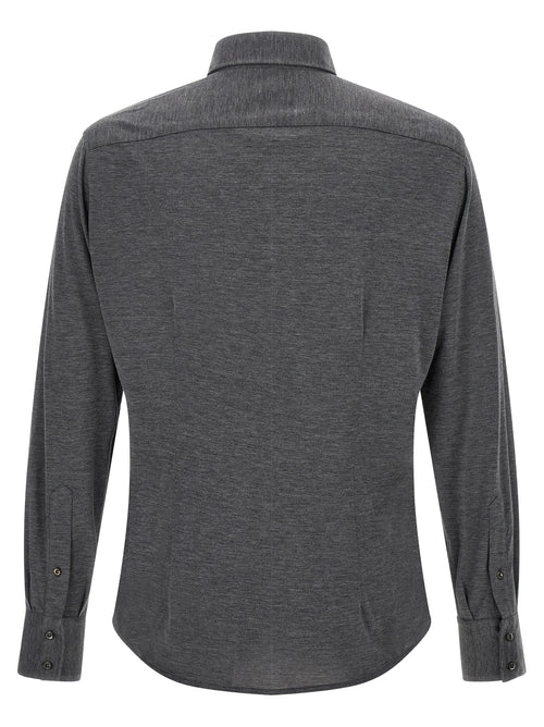Brunello Cucinelli Gray Silk Blouse