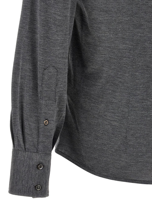 Brunello Cucinelli Gray Silk Blouse