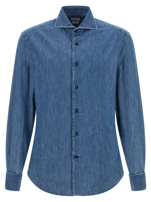 Brunello Cucinelli Blue Cotton Blouse
