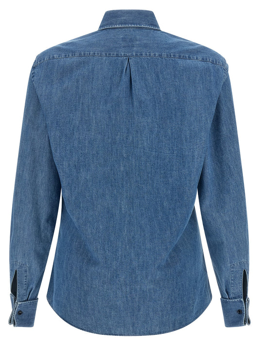 Brunello Cucinelli Blue Cotton Blouse