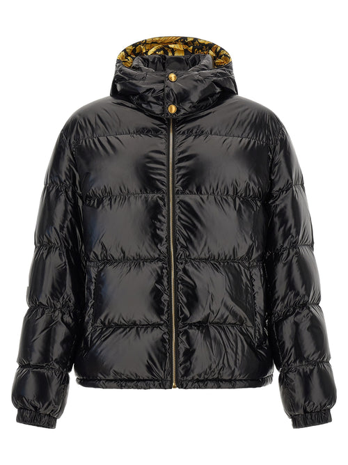 Versace Black Nylon Full-Length Jacket