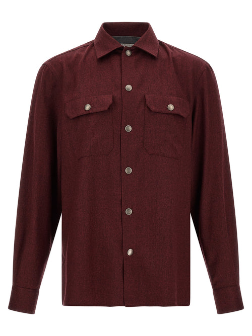 Brunello Cucinelli Bordeaux Virgin Wool Blouse