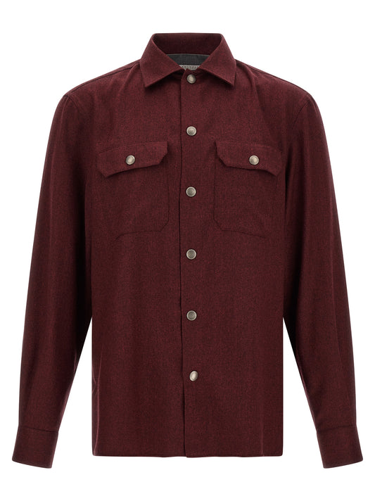 Brunello Cucinelli Bordeaux Virgin Wool Blouse