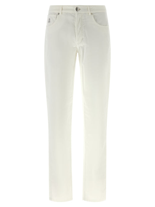 Brunello Cucinelli White Cotton Casual Pants