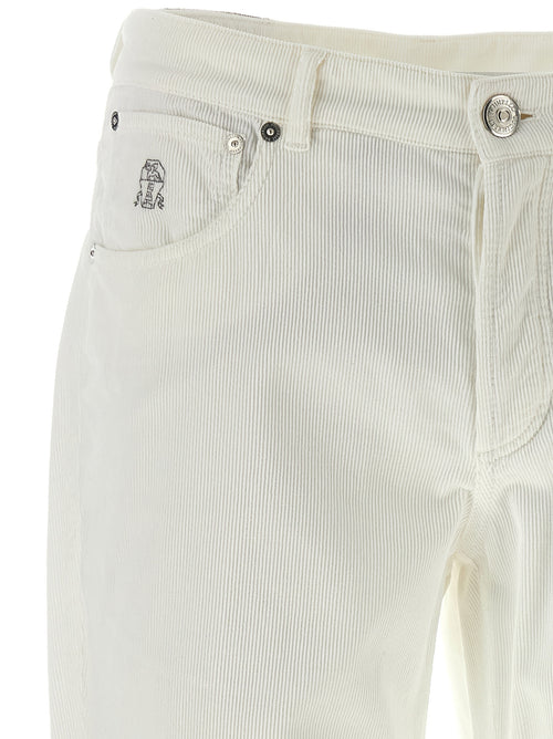 Brunello Cucinelli White Cotton Casual Pants