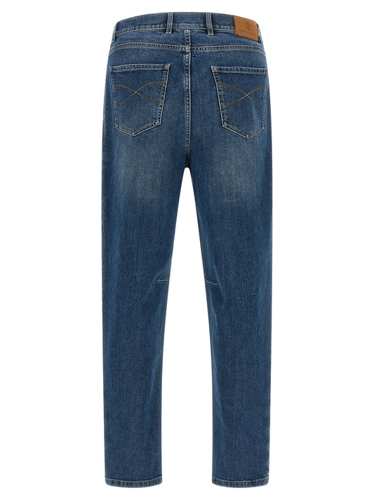 Brunello Cucinelli Blue Cotton Jeans Denim