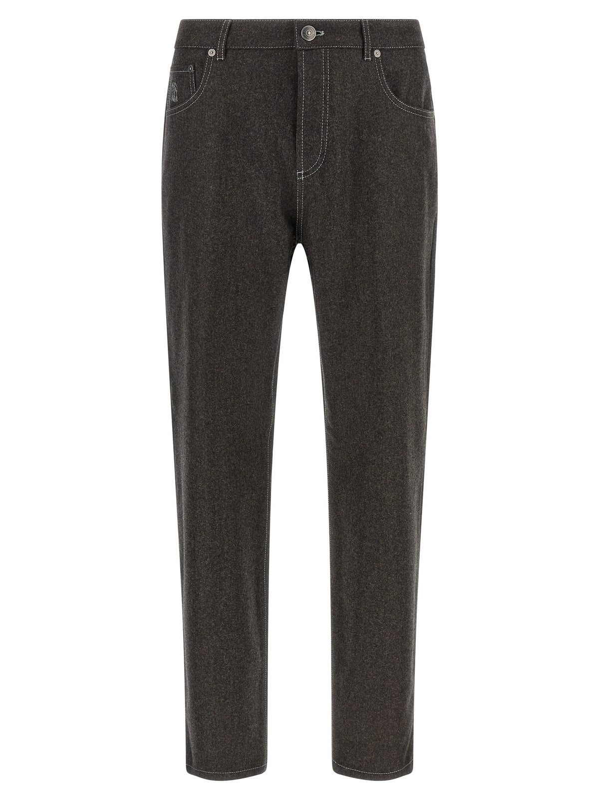 Brunello Cucinelli Gray Virgin Wool Casual Pants