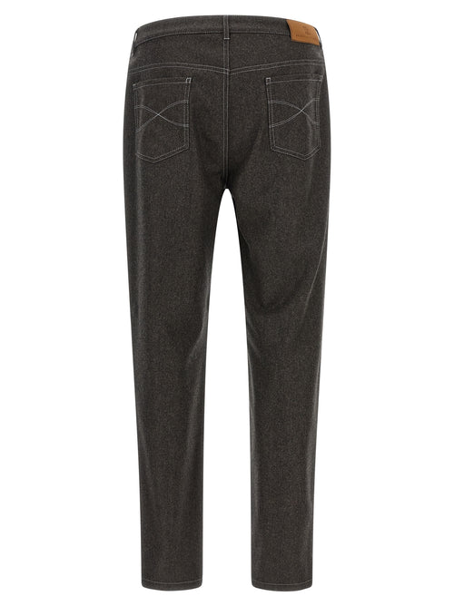 Brunello Cucinelli Gray Virgin Wool Casual Pants