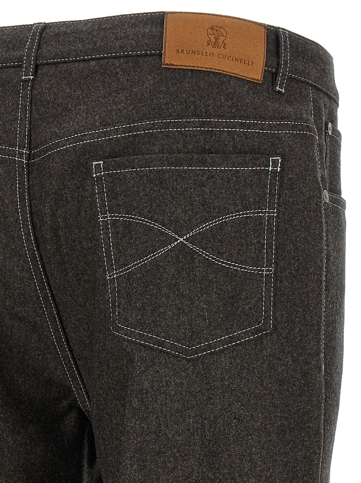 Brunello Cucinelli Gray Virgin Wool Casual Pants