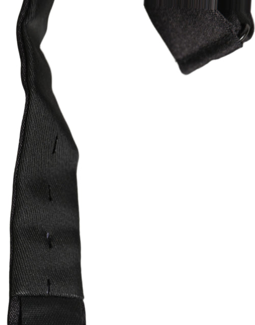 Dolce & Gabbana Men Black 100% Silk Adjustable Neck Papillon Bow Tie