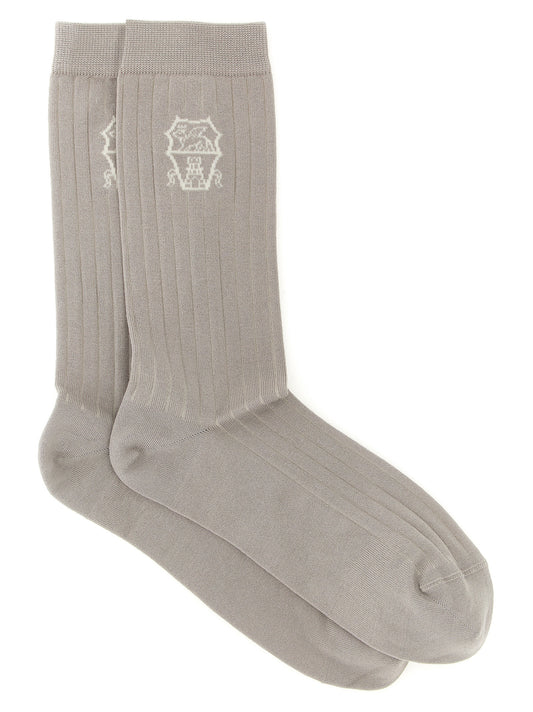 Brunello Cucinelli Gray Cotton Socks