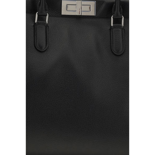 Fendi Black Calf Leather Bos Taurus Shoulder Bag