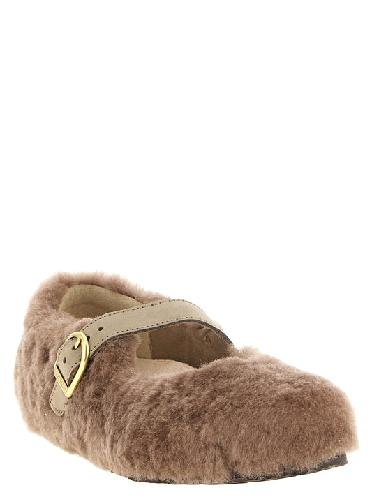 Birkenstock Gray Leather Ballet Flats