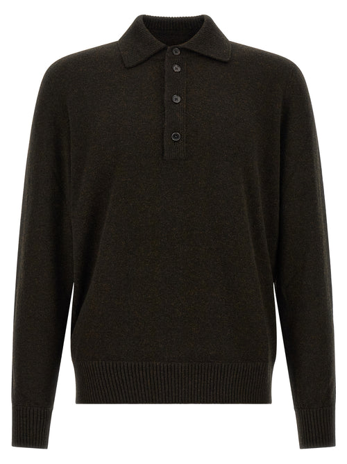 ZEGNA Brown Wool Polo Shirt