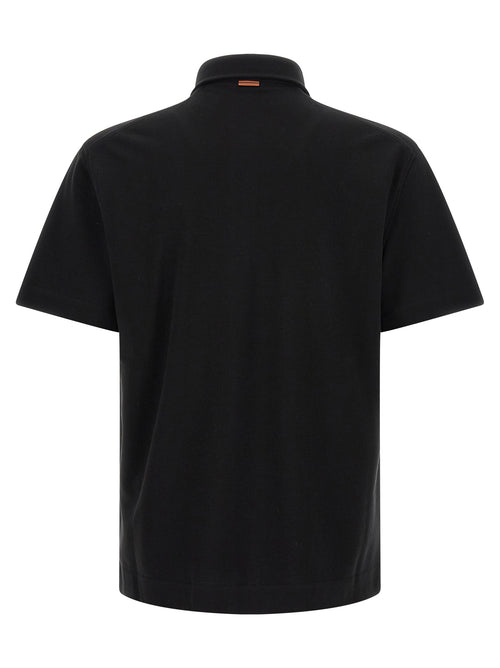 ZEGNA Black Cotton Polo Shirt