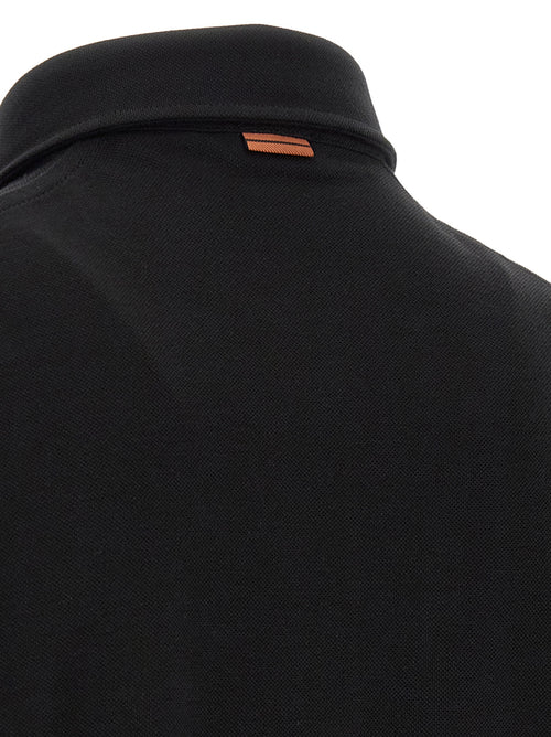 ZEGNA Black Cotton Polo Shirt