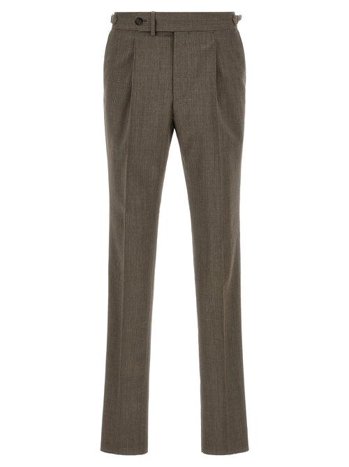 Pal Zileri Brown Wool Dress Pants