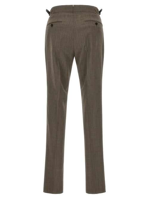 Pal Zileri Brown Wool Dress Pants