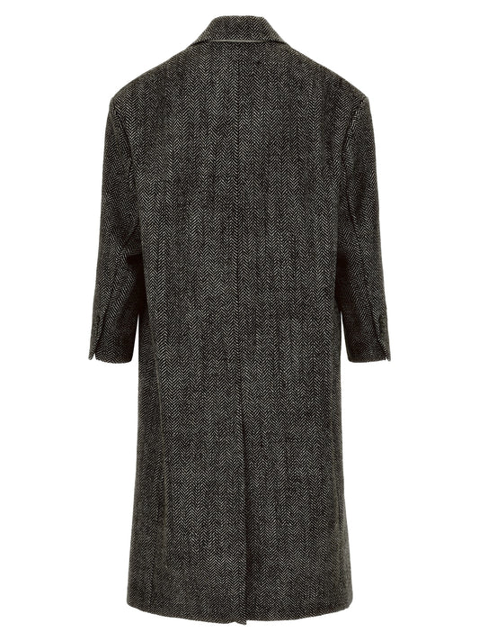 Ami Paris Black Virgin Wool Coat