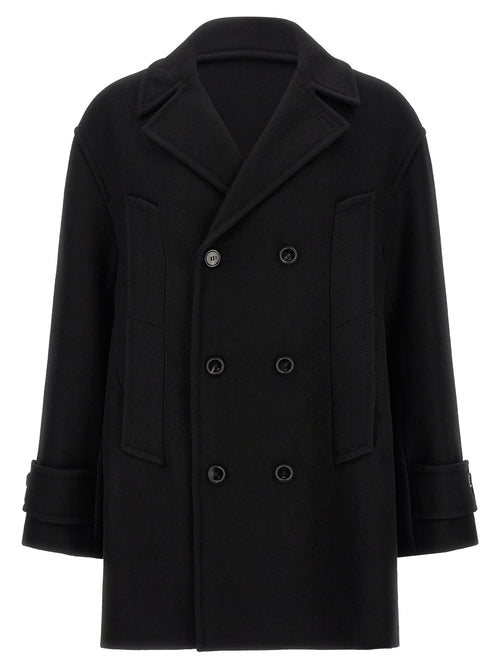 Ami Paris Black Virgin Wool Coat