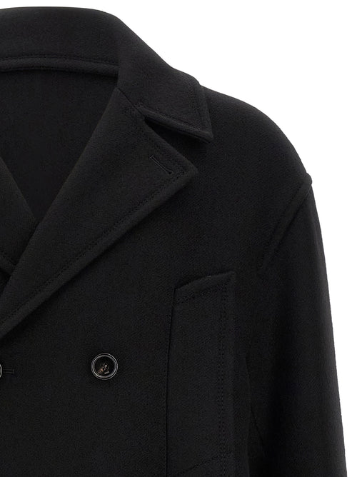 Ami Paris Black Virgin Wool Coat