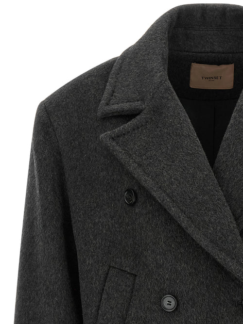 Twinset Gray Wool Coat