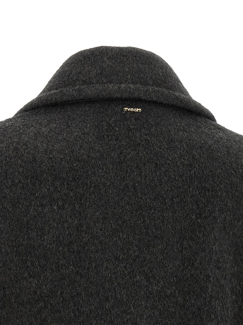 Twinset Gray Wool Coat