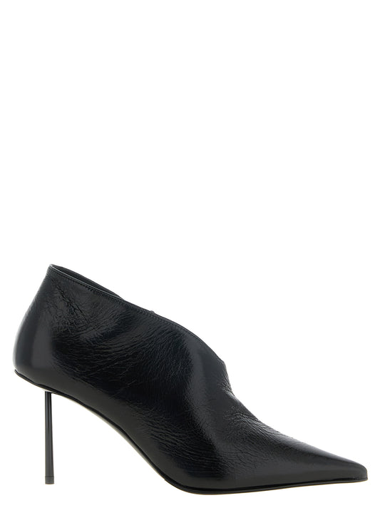LE SILLA Black Nubuc Leather Ankle Boots