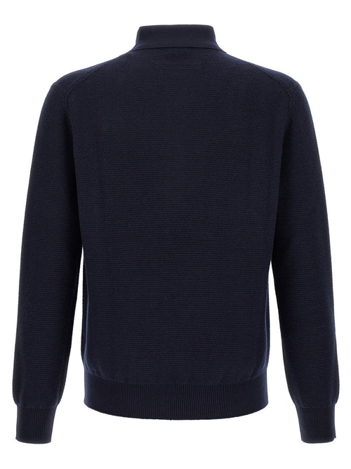 ZEGNA Blue Cashmere Polo Shirt