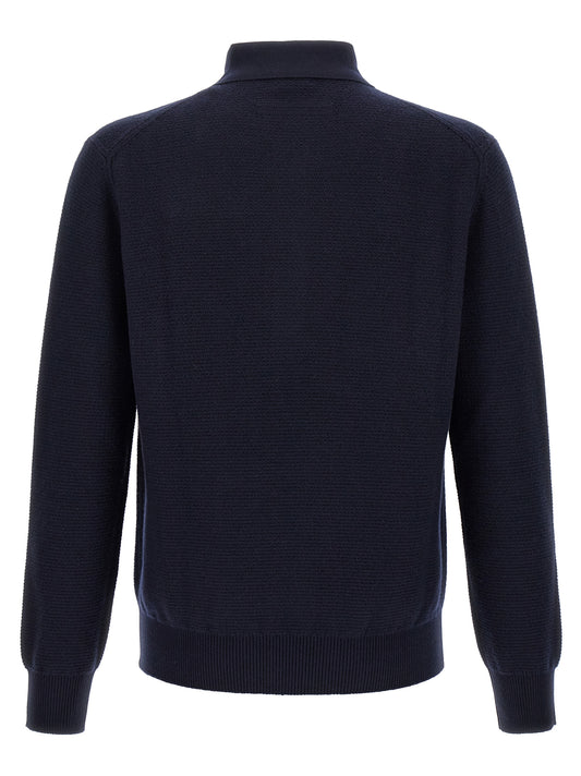 ZEGNA Blue Cashmere Polo Shirt