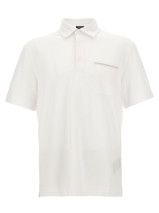 ZEGNA White Cotton Polo Shirt