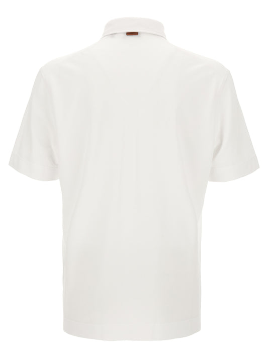 ZEGNA White Cotton Polo Shirt