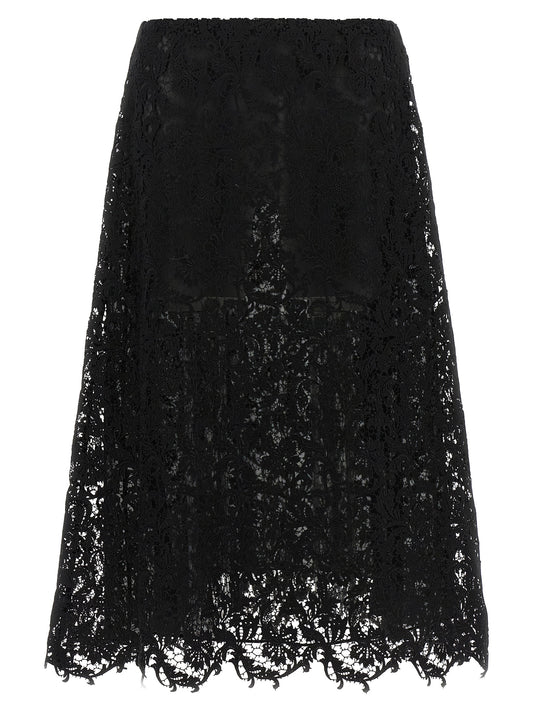 Fendi Black Cotton Midi Skirt