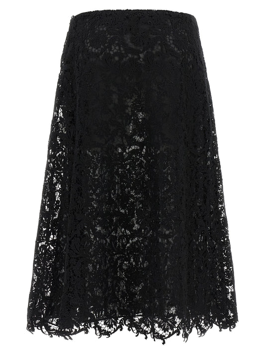 Fendi Black Cotton Midi Skirt