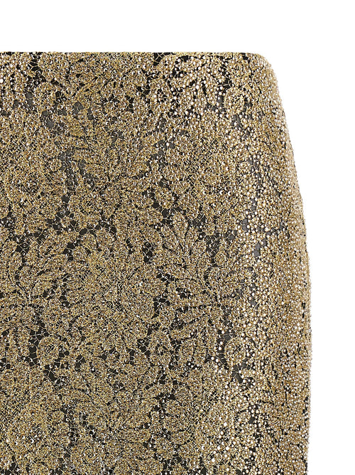 Ermanno Scervino Gold Polyester Midi Skirt