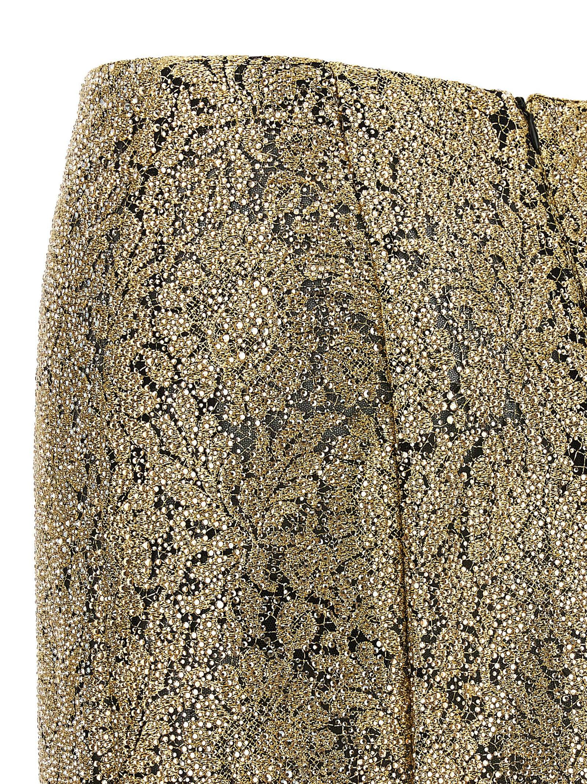 Ermanno Scervino Gold Polyester Midi Skirt