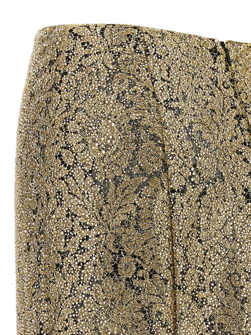 Ermanno Scervino Gold Polyester Midi Skirt
